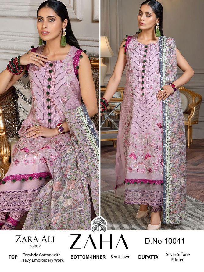 Zaha Zara Ali Vol 2 Ethnic Designer Wear Wholesale Pakistani Salwar Suits Catalog